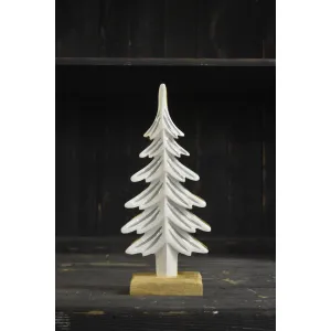 Wooden Tree w/ White & Gold Enamel 7x2x16in 2