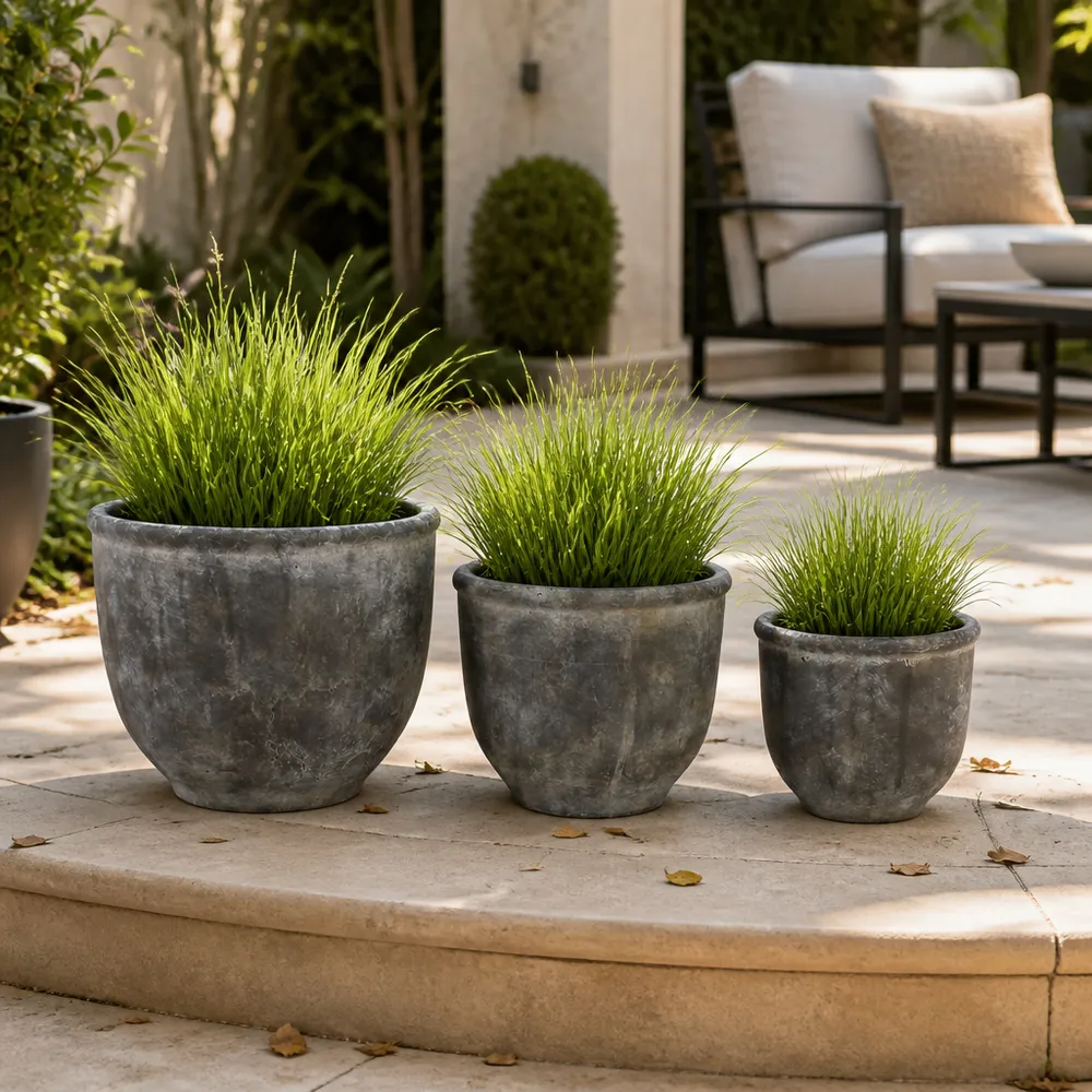 HAYFORDWAY SET OF 3 ORANGE PLANTER 8 (IN)