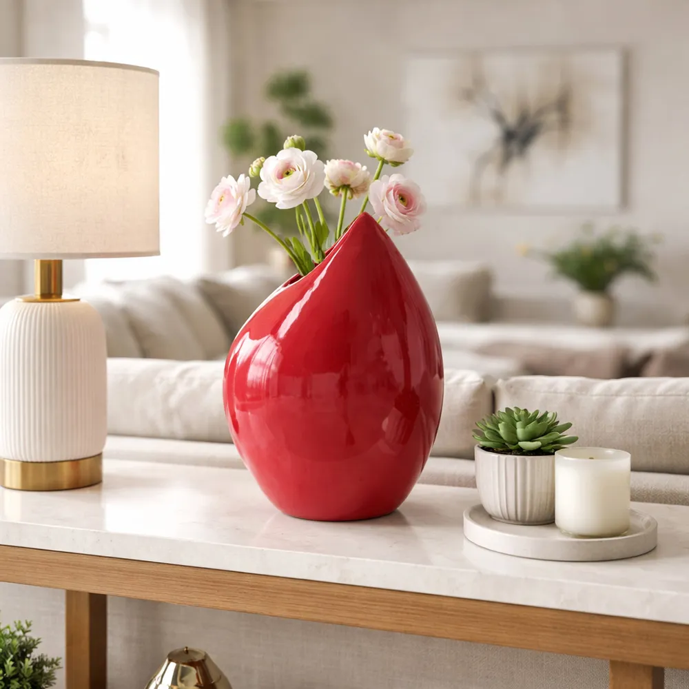 HAMMONDPORT RED VASE 14 (IN)