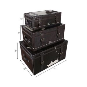DECLANMOOR SET OF 3 BLACK TRUNK 15 (IN) 10