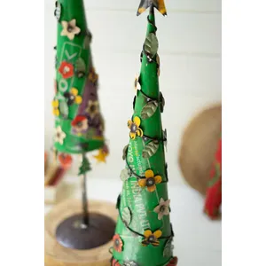 Set of 2 Recycled Iron Christmas Trees 2