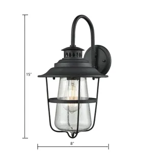 San Mateo 15'' High 1-Light Outdoor Sconce - Textured Matte Black 2