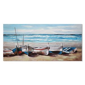47-1/4" BOATS ON BEACH CANVAS ART 1