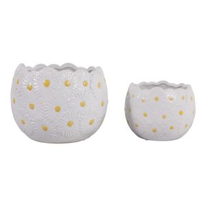 BRONSONRUN SET OF 2 WHITE PLANTER 7 (IN) 5