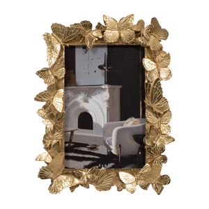 RESIN, 4X6 BUTTERFLIES PHOTO FRAME, GOLD 1