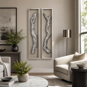 BRIGHTONVALE SET OF 2 IVORY WALL SCULPTURES 70 (IN) 11