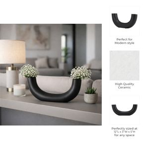 ATLASVALE BLACK VASE 5 (IN) 10