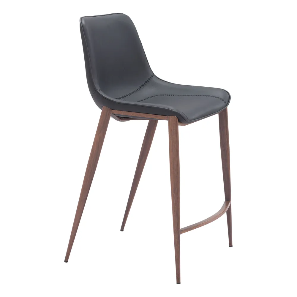 Magnus Counter Stool Black & Walnut