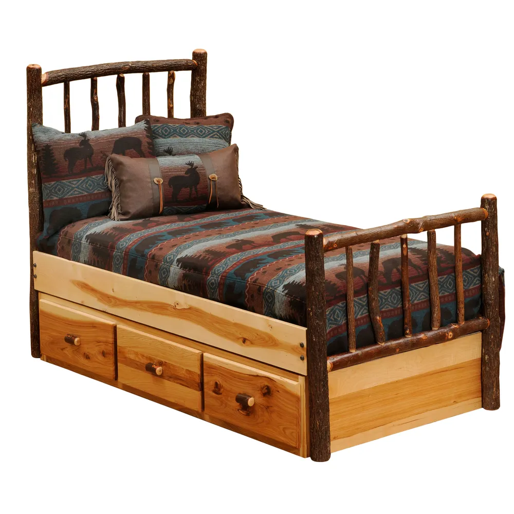 Hickory Log Three Drawer Underbed Dresser  - Double/Single - Espresso