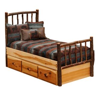 Hickory Log Three Drawer Underbed Dresser  - Double/Single - Espresso