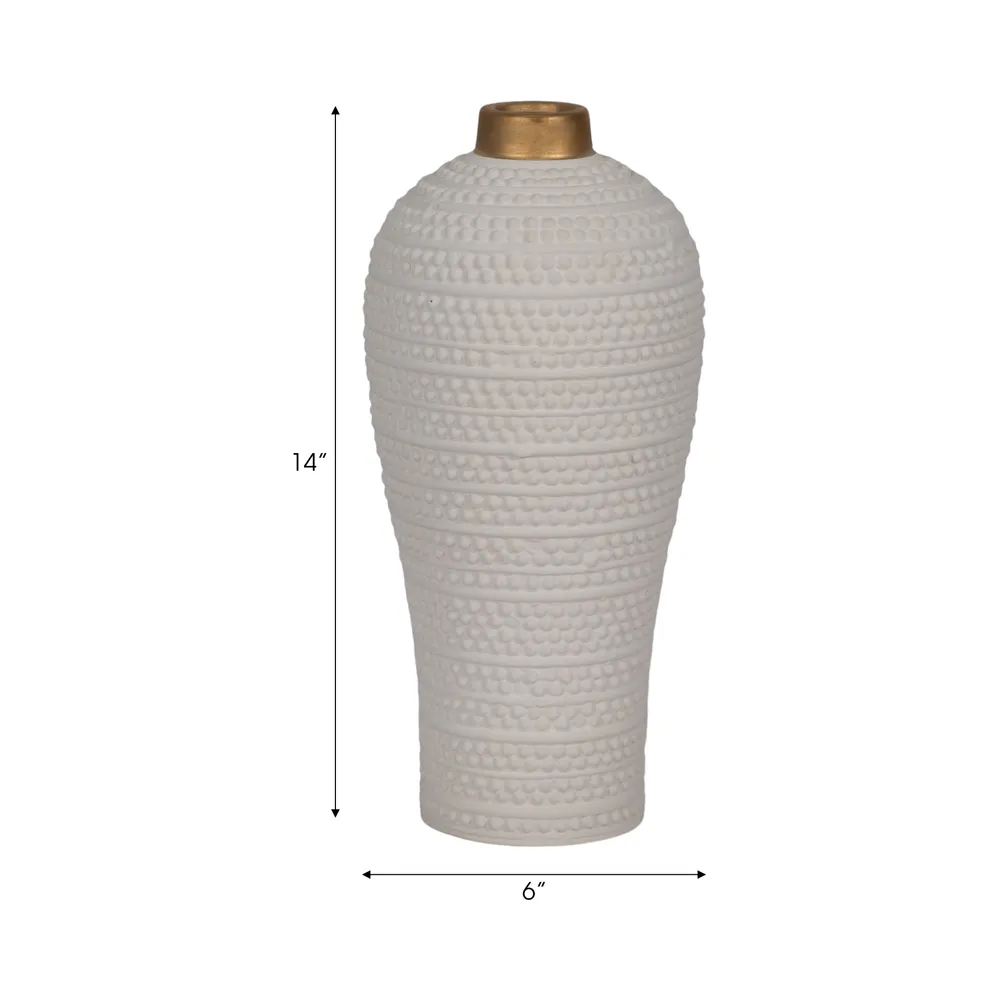 VERNONHOLM WHITE VASE 14 (IN)