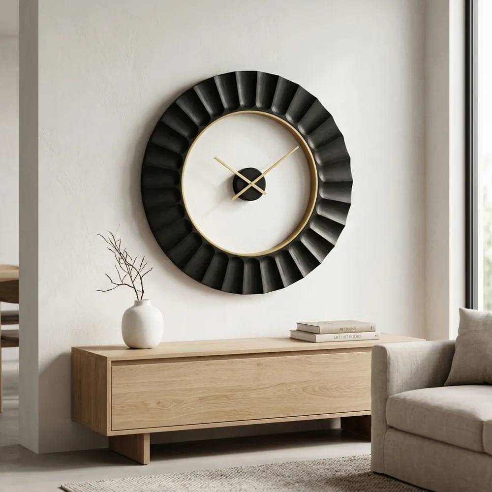 TROYWELL BLACK WALL CLOCK 40 (IN)