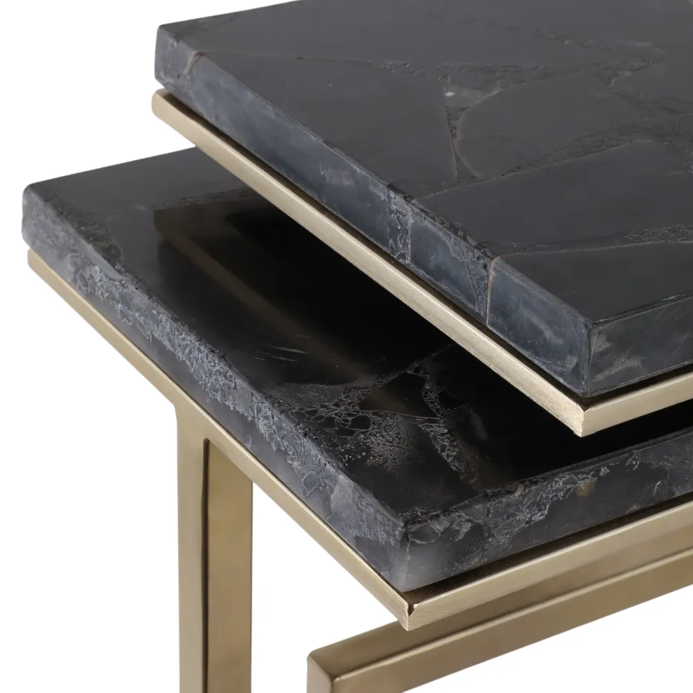 LEILAVALE SET OF 2 BLACK TABLE 25 (IN)