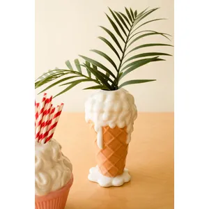 Ceramic Vanilla Ice Cream Cone Vase 1