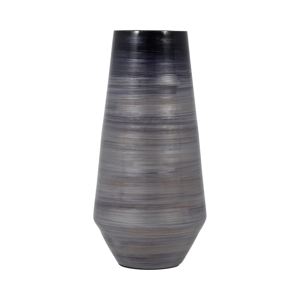 RIDERROSE GRAY GLASS VASE 15 (IN)