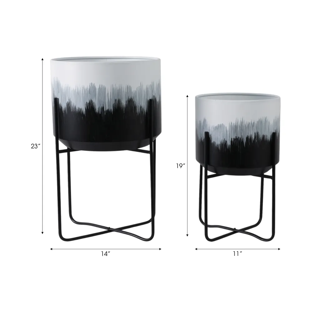 NICOLEHAM SET OF 2 BLACK PLANTER 23 (IN)