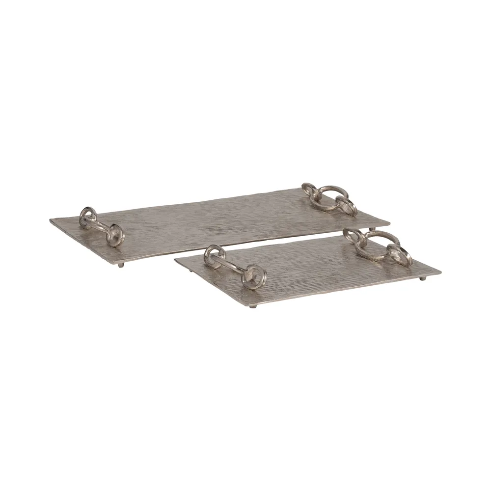 BURKEFORD SET OF 2 SILVER TRAY 3 (IN)