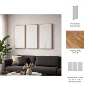 BRONSONSHAW SET OF 3 WHITE ART 24 (IN) 11