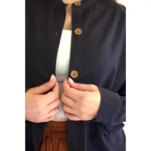 Lightweight Button-Front Bomber Jacket with Front Pockets / Midnight 5