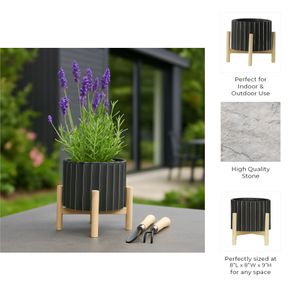 CLAXTONFIELD BLACK PLANTER 9 (IN) 10