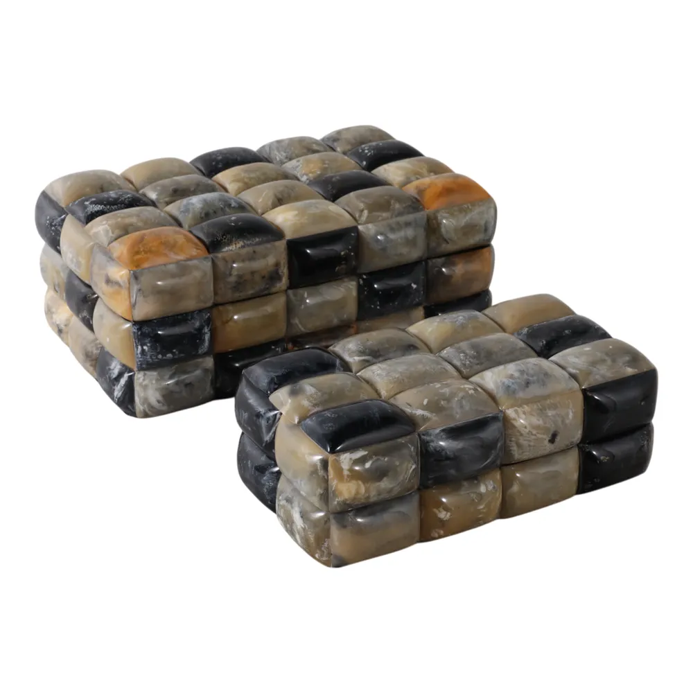 WYLERWAY SET OF 2 BLACK BOXES 6 (IN)