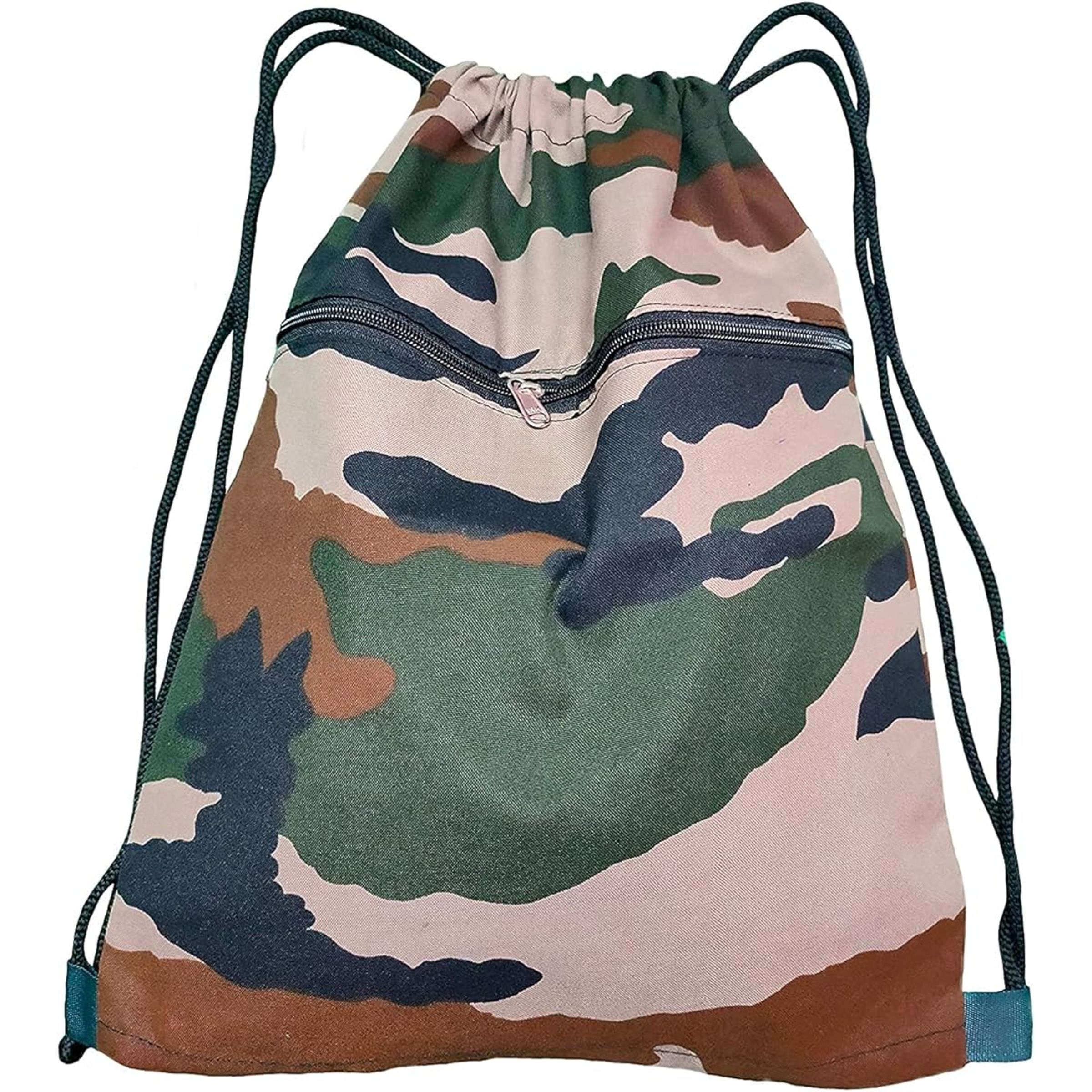 NYLON DRAWSTRING BACKPACK - CAMO