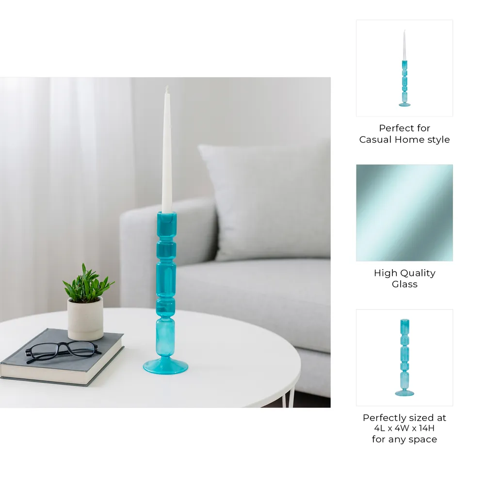 ISLE BLUE CANDLE HOLDER 14 (IN)