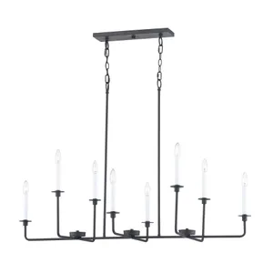 Lexington Green 48'' Wide 8-Light Linear Chandelier - Matte Black 1