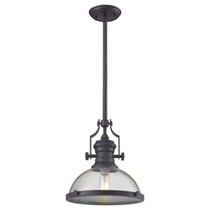Chadwick 13'' Wide 1-Light Pendant - Oiled Bronze with Clear 1
