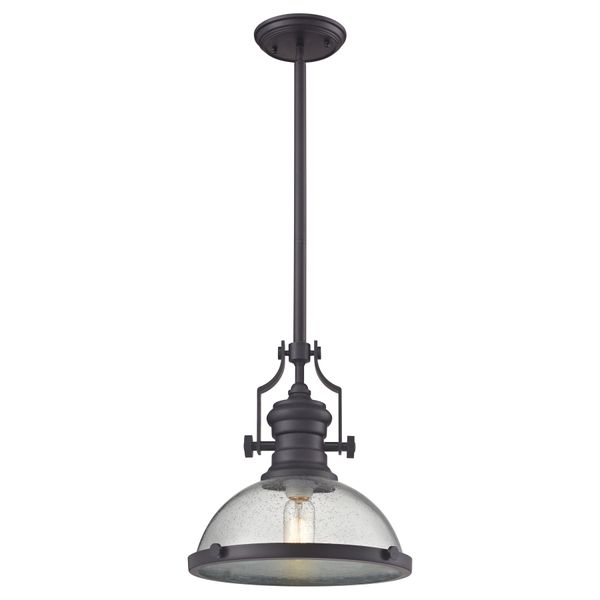 Chadwick 13'' Wide 1-Light Pendant - Oiled Bronze with Clear
