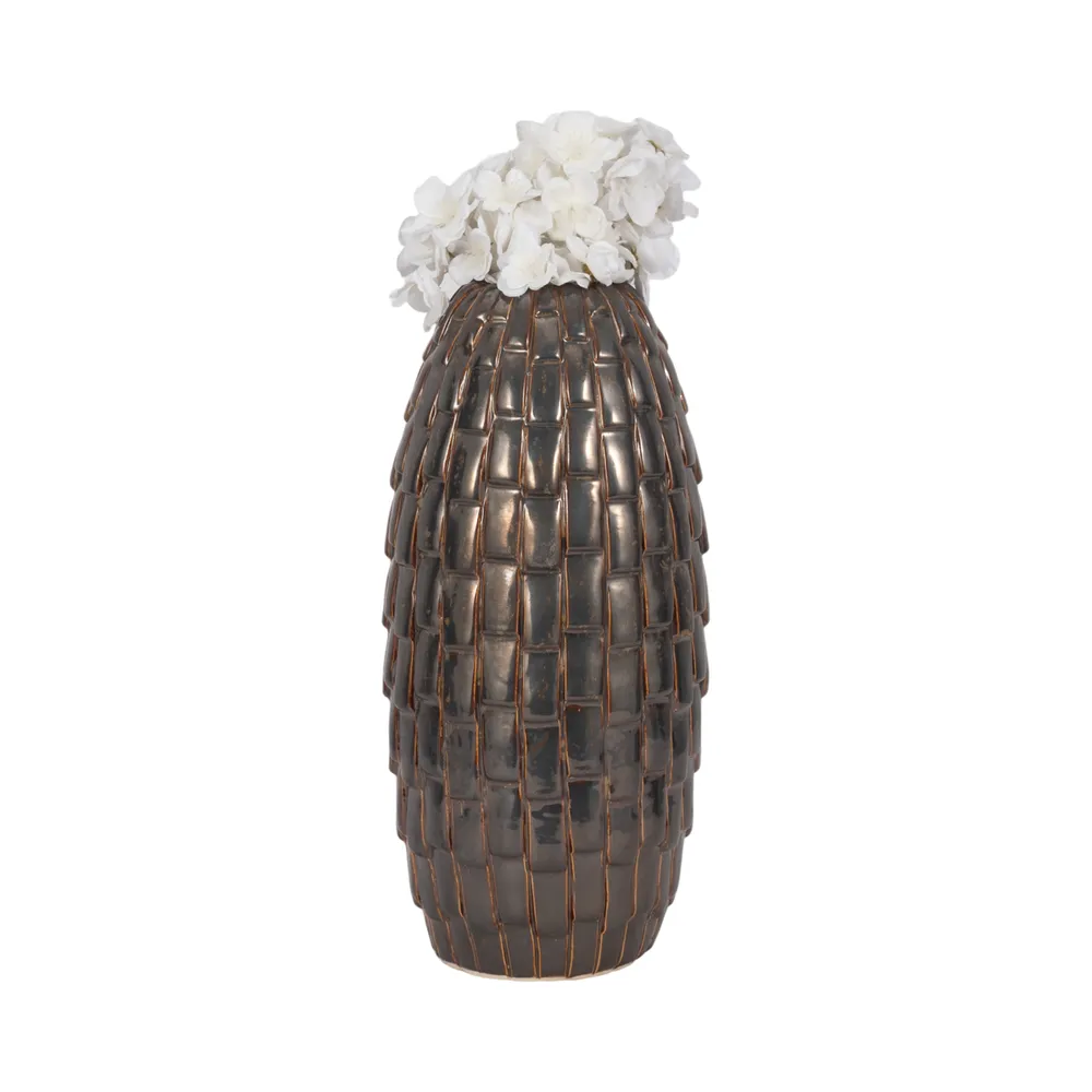 HAMDENROSE BROWN VASE 17 (IN)