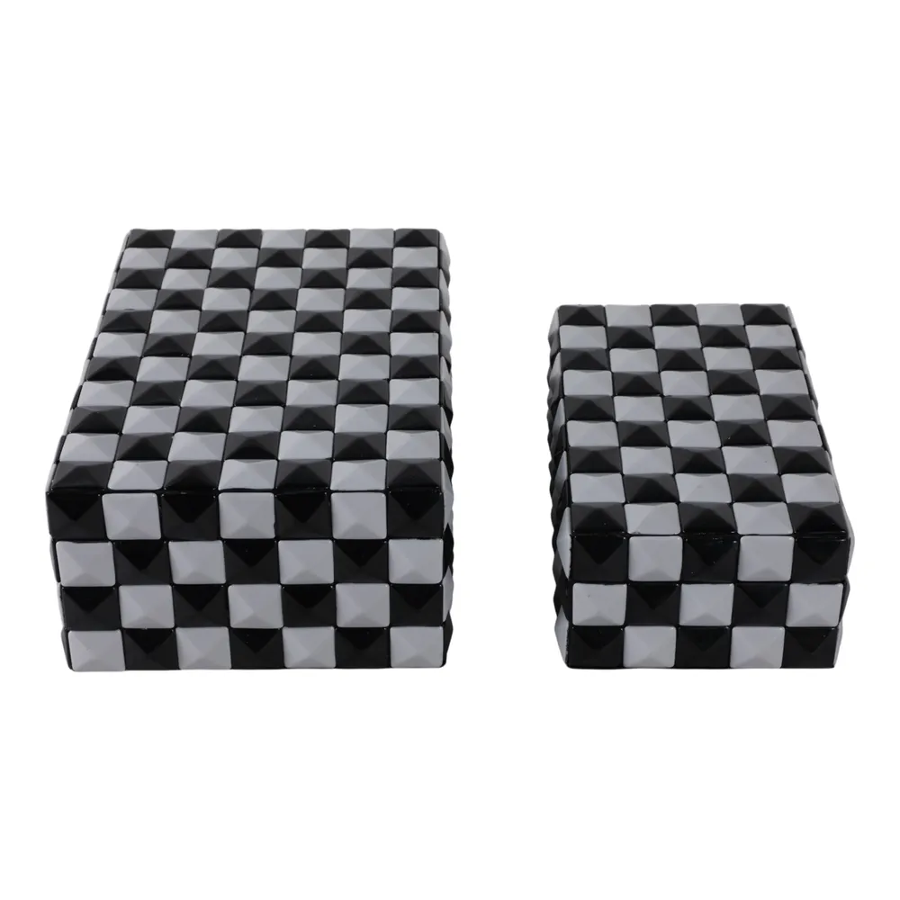 HARRISRIDGE SET OF 2 BLACK BOXES 5 (IN)