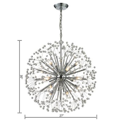 Dandelion 27″ Wide 16-Light Chandelier - Polished Chrome