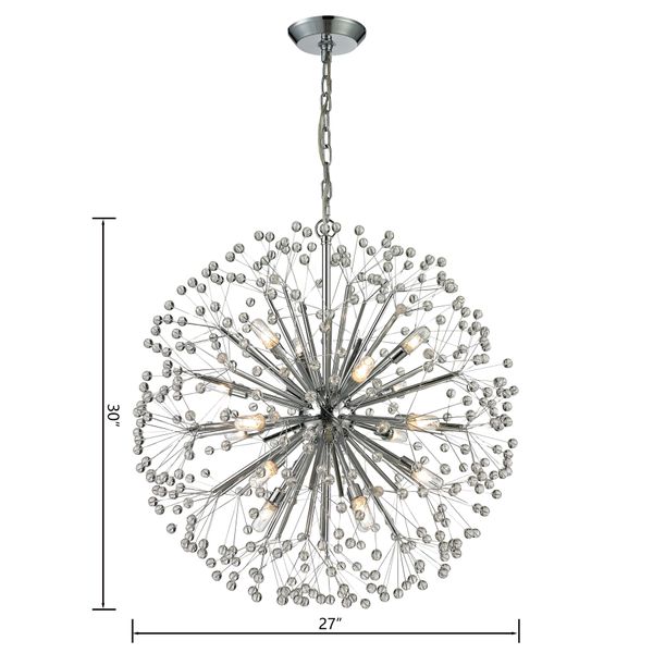 Dandelion 27'' Wide 16-Light Chandelier - Polished Chrome