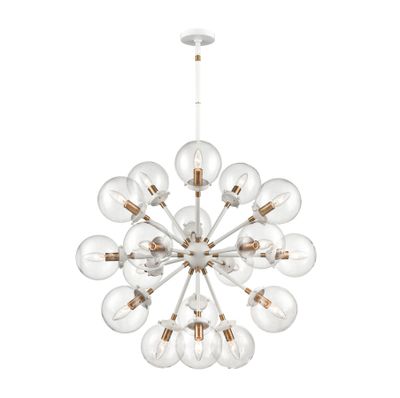 Boudreaux 32″ Wide 18-Light Chandelier - Matte White