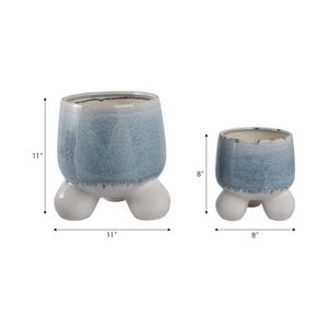 GALESHAW SET OF 2 BLUE PLANTER 11 (IN) 7