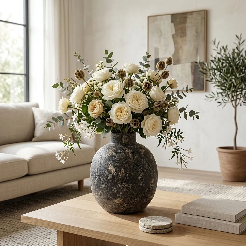 ORTONCREST BLACK VASE 10 (IN)