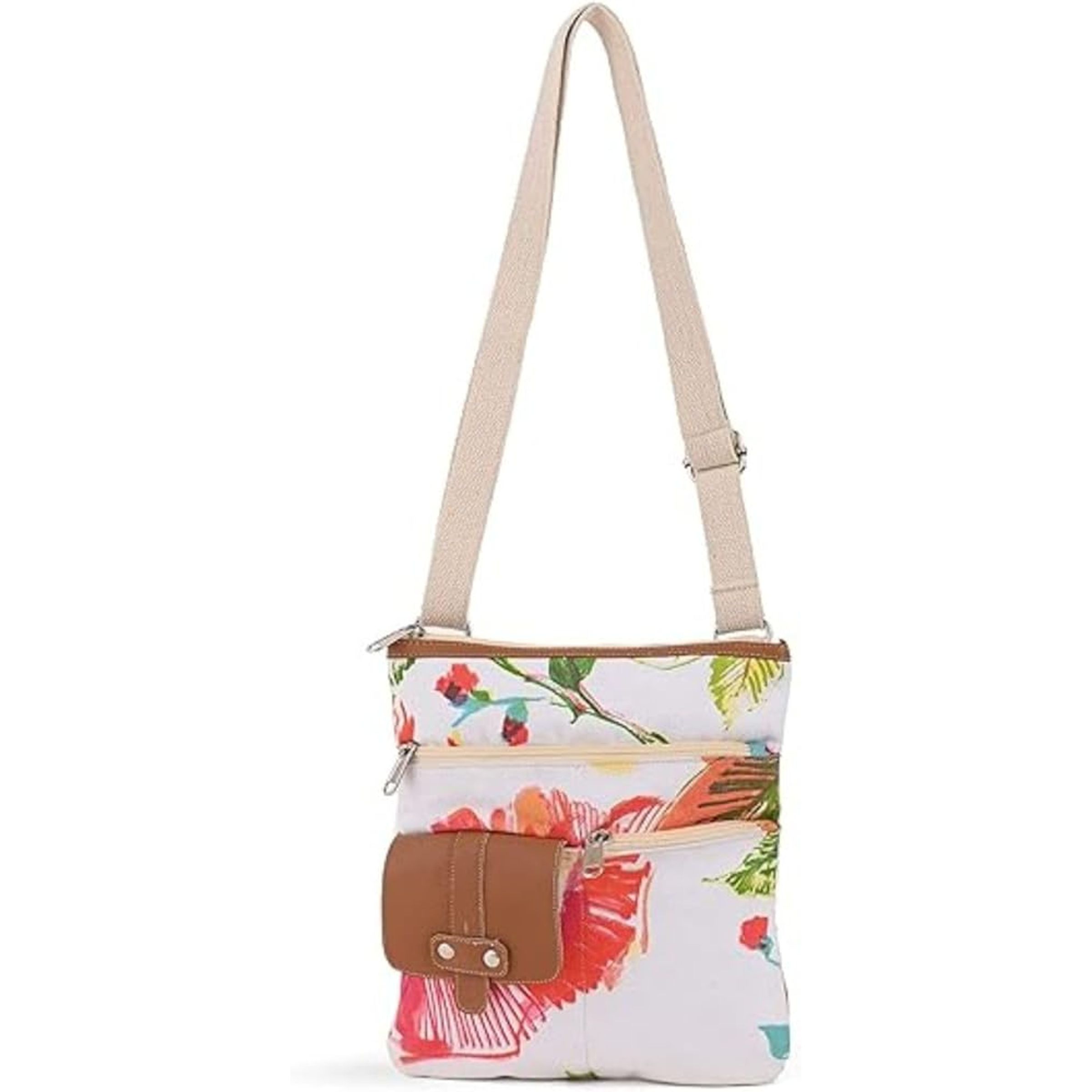 HIP BAG W ADJUSTABLE STRAP & JUTE - WATERCOLOR SHELLS