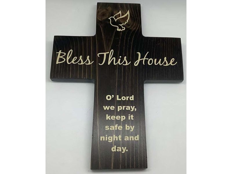 12" x 9.25" Bless This House Cross 1