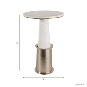 NADIARIDGE WHITE TABLE 22 (IN) 8