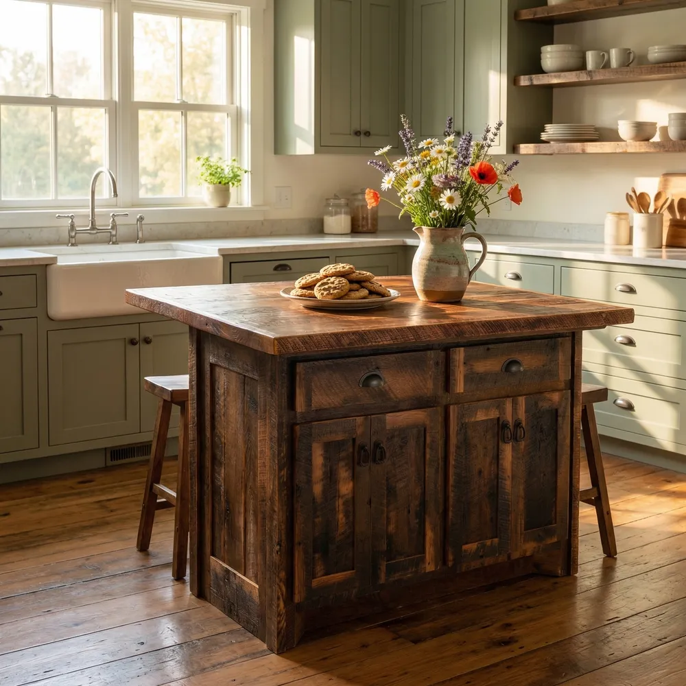 Barnwood 60" Kitchen Island - Artisan Top