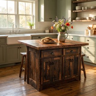 Barnwood 60" Kitchen Island - Artisan Top