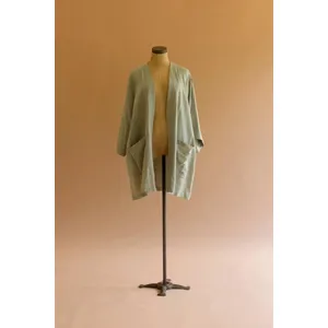 Short Kimono with Front Pockets - Fog 1