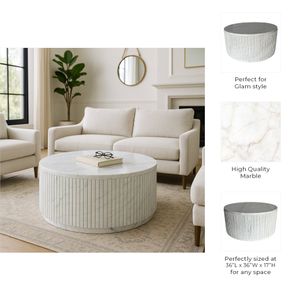 CHESTERLAKE WHITE COFFEE TABLE 17 (IN) 10