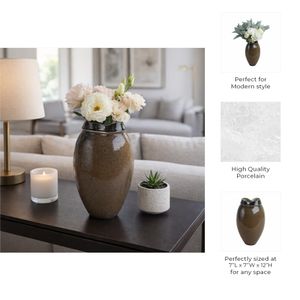 BROGANFORD BROWN VASE 12 (IN) 10