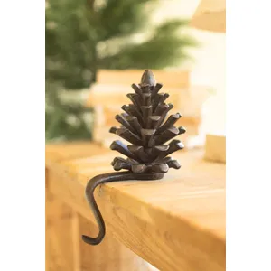 Cast Iron Pinecone Stocking Holder 1