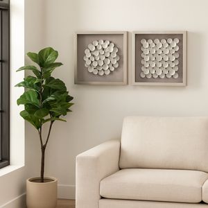 PEARLWAY SET OF 2 WHITE ART 2 (IN) 11