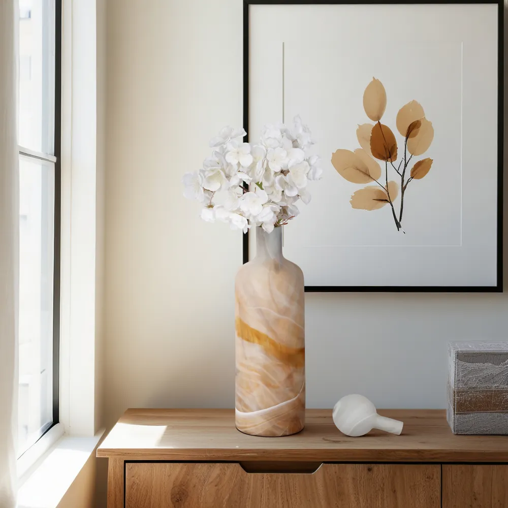 NEWTONGROVE GRAY GLASS VASE 16 (IN)