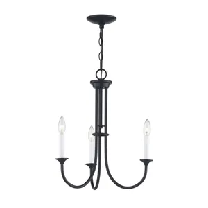 Meadowview 18'' Wide 3-Light Chandelier - Matte Black 1