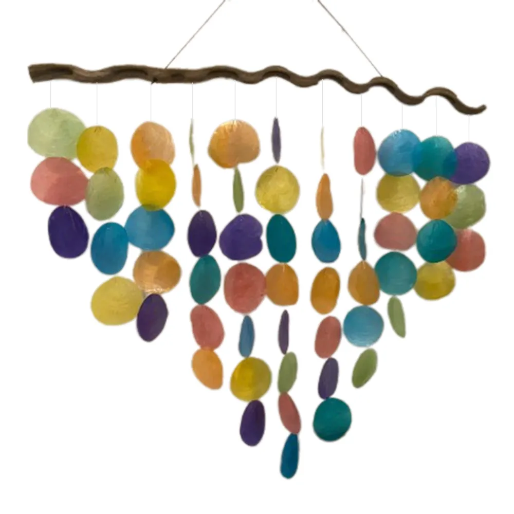 CIRCLE RAINBOW CAPIZ WINDCHIME